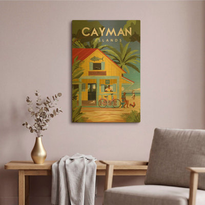 'Cayman Islands' By Omar Escalante Gold Metal Wall Art, 16" x 24"
