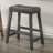 Set Of 2 Rustic Counter Stools, 25-Inch Backless Wooden Farmhouse Barstools With Faux Leather Seat, Distressed Finish, Space-Saving Design-1651121827
