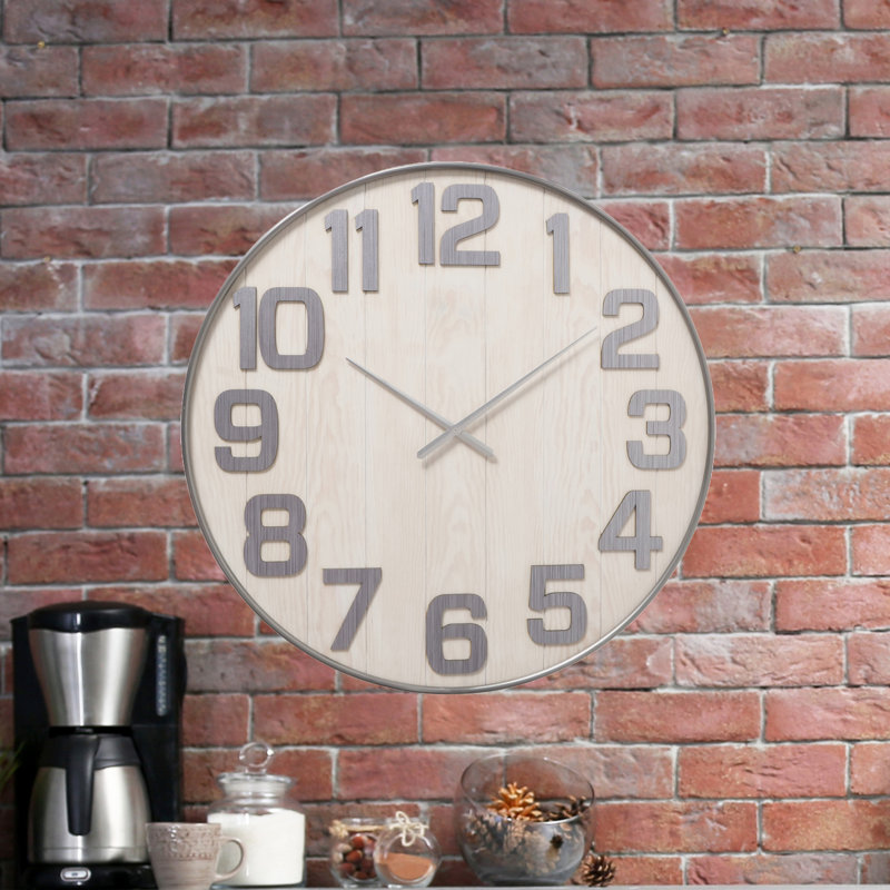 Horloge murale industrielle moderne, 35,5 pouces