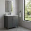 This Black Freestanding Bathroom Vanity Features A Sink And Ceramic Basin With Two Soft-Close Doors. It's Simple Yet Sophisticated, Practical And Stylish.