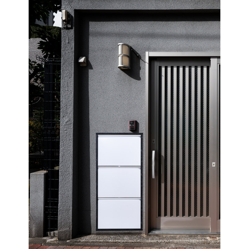 9 Pair Shoe Storage Cabinet, Black/White