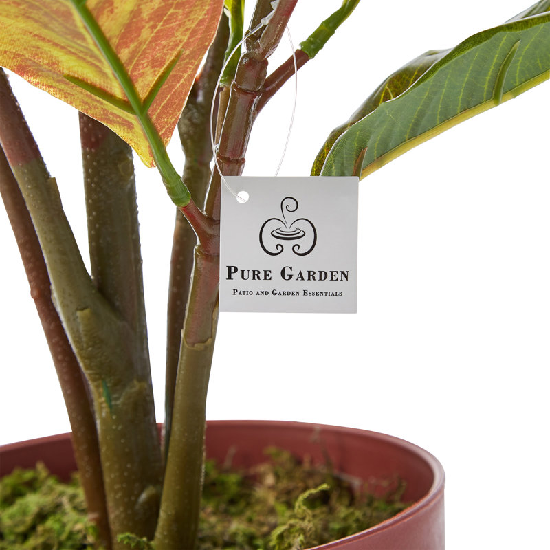 Croton artificiel en pot