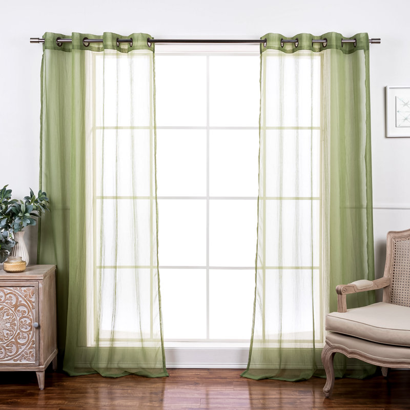 Rideau transparent Maaike, Vert, L 52 po x L 96 po