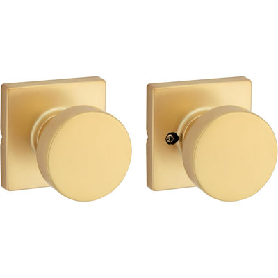 Pismo Interior Passage Door Knob, Handle For Closet And Hallway Doors, Non-Locking Doorknob In Satin Nickel, With Microban Protection