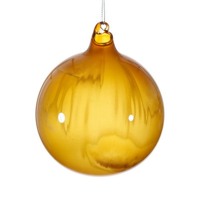 Ornaments Handmade Glass Ball Ornament, 3.93" H x 3.93" W x 3.93" D, Gray