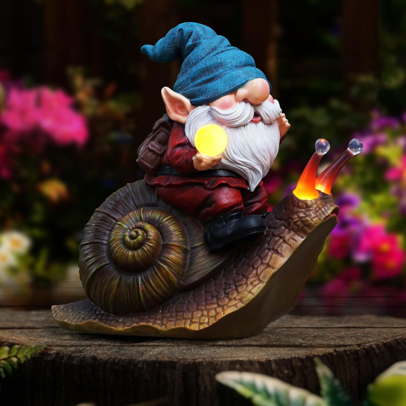 Statue de gnome en cristal boule de cristal décorative de jardin pour la cour