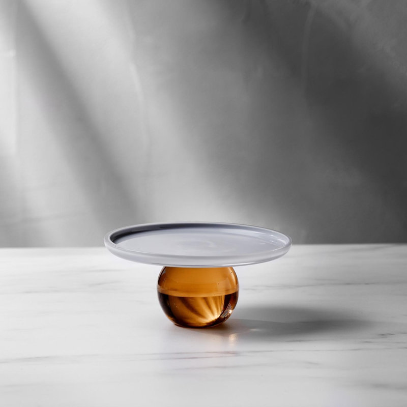 Nude Juno Lead Free Crystal Platter, 3.25"H x 8.75"W x 8.75"D