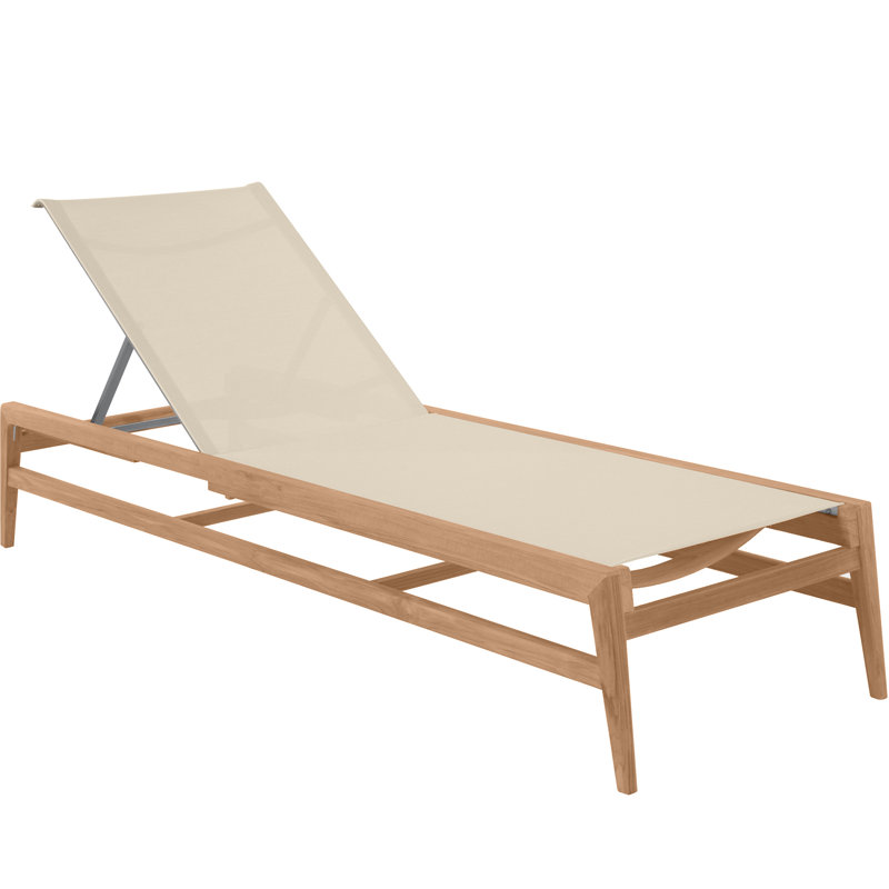 Coast Reclining Chaise Lounge, Natural Teak/Canvas Sling