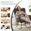 Ensemble fauteuil berçant à oreilles en tissu Teddy et repose-pieds, fauteuil à bascule d'allaitement avec poche de rangement latérale, mouvement de glissement fluide, base en bois massif sécurisée, fauteuil d'appoint confortable pour le salon-92091847