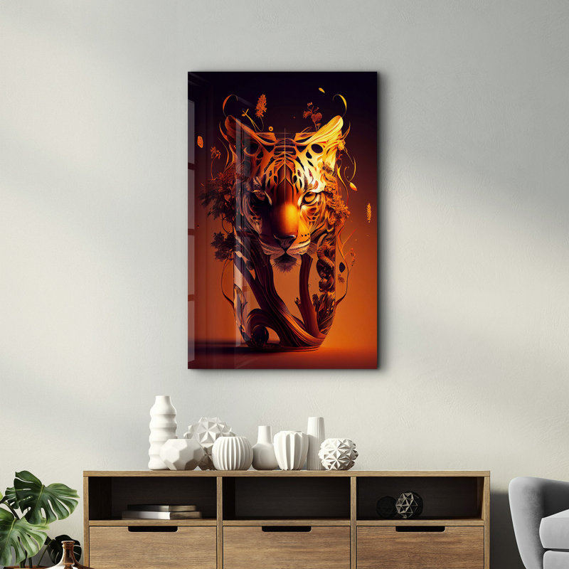 Élégante peinture murale en verre trempé de 13,8 po x 21,7 po | 100% verre trempé, épaisseur: 0,16 pouce | Imprimé UV pour des couleurs éclatantes | Parfait pour la décoration intérieure, le salon et les espaces de bureau
