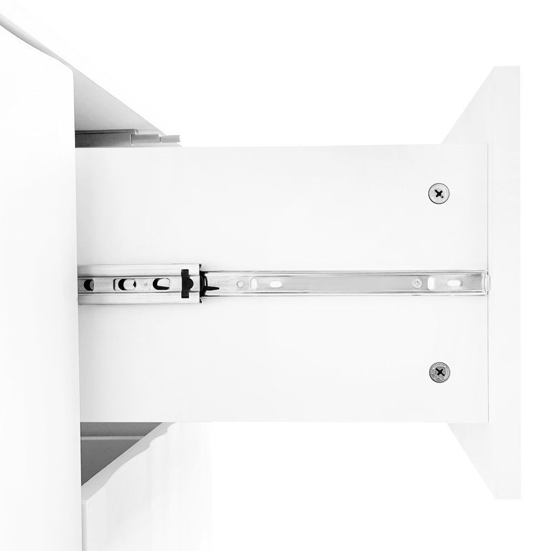 Commode de rangement blanche à motif ondulé - 2 portes, tiroirs, bureau réglable, entrée, salon pour plusieurs cas de figure
