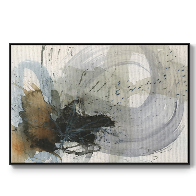 Orbital Burst II, peinture sur toile encadrée, H 25 po x l 37 po x P 2 po, Cadre noir