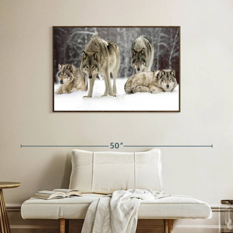Loup, Cadre flottant noyer, 40 po x 27 po