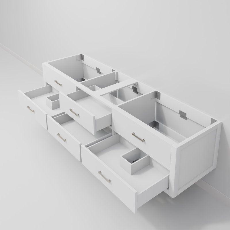 Meuble-lavabo double l 84 po x P 22 po Castor, Blanc