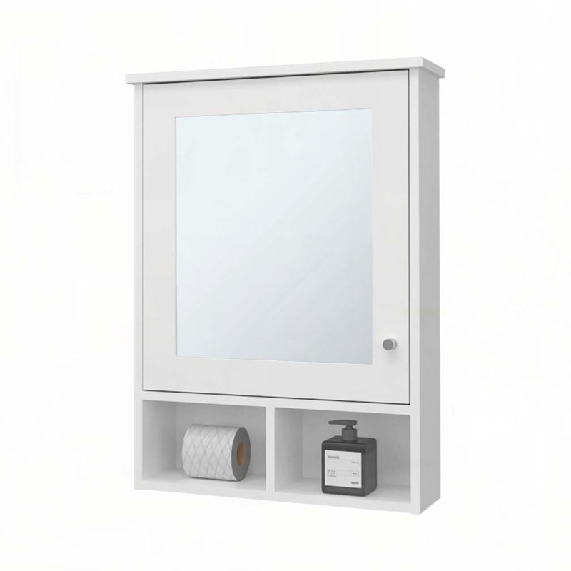 Pharmacie avec porte et miroir inclus, Blanc