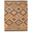 Tapis décoratif brun foncé en laine Kilim fabriqué à la main Florie