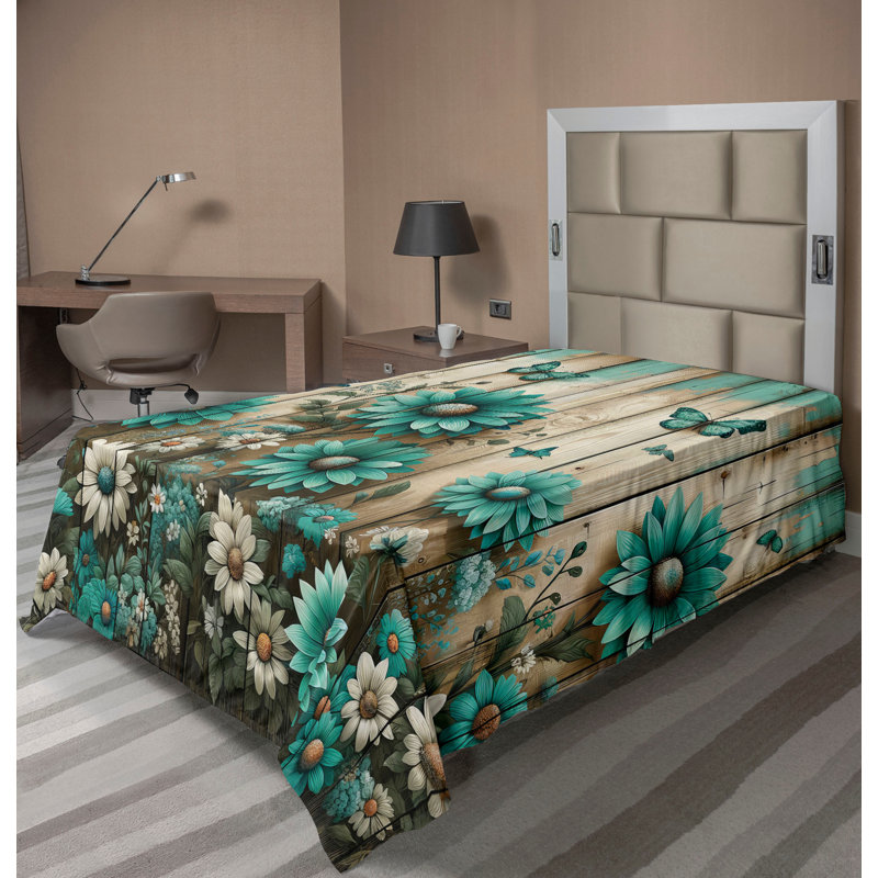 Polyester Floral Flat Sheet, Twin Flat Sheet