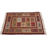 Orkhan Patchwork Area Rug in Multicolor Red