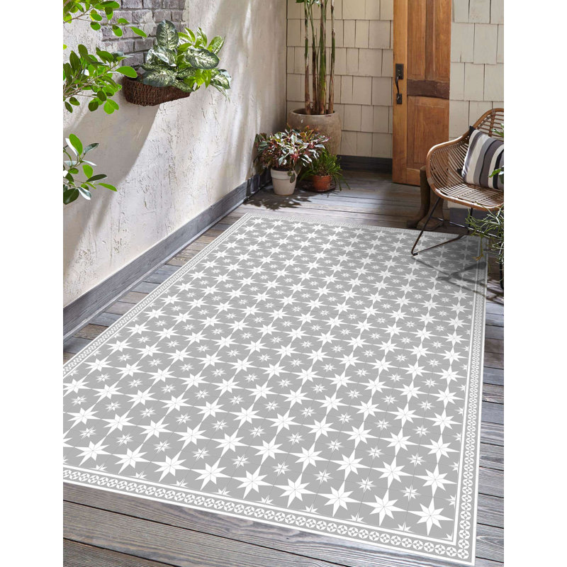 Beggs Geometric Vinyl Machine Printed Area Rug, Rectangle 160 x 230cm