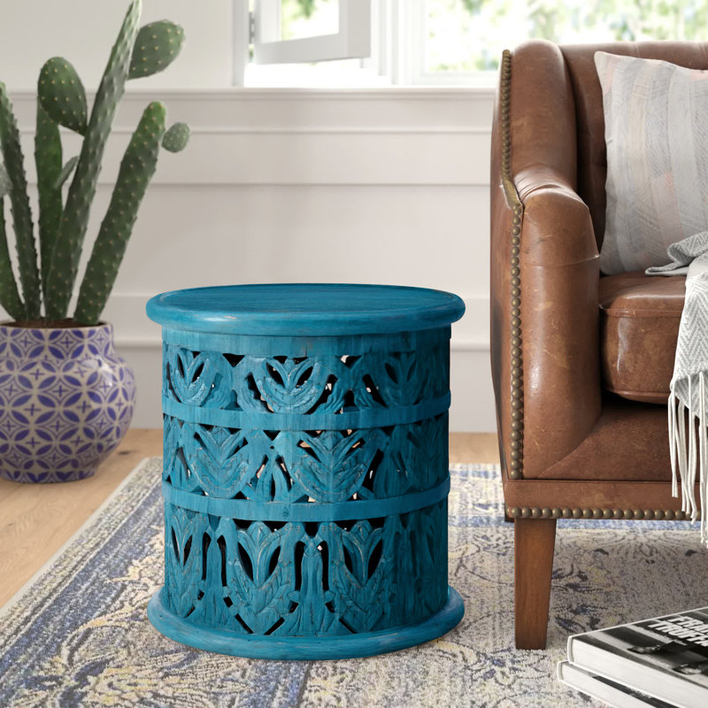 Table de bout cylindrique Eakin, Bleu