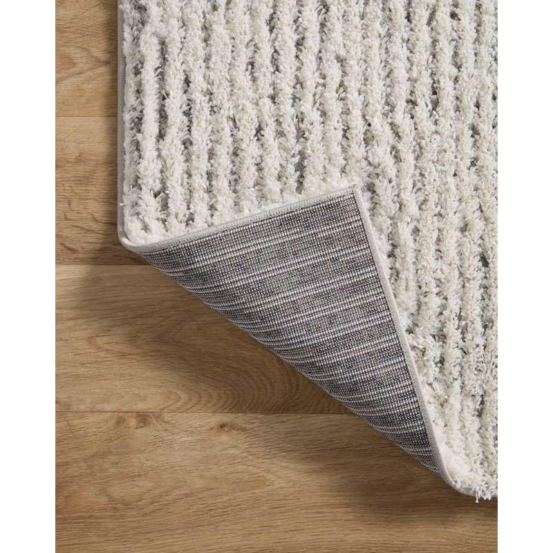 Lindell Ivory/Gray Area Rug, Rectangle 2'3" x 4'