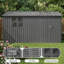 Remise de 120 po x 144 po en métal gris avec fenêtres et tablettes de rangement - une remise à outils de jardin résistante aux intempéries, parfaite pour un patio.