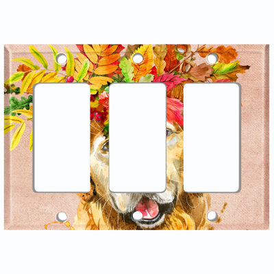 Patterned 3 - Gang Toggle Light Switch Standard Wall Plate