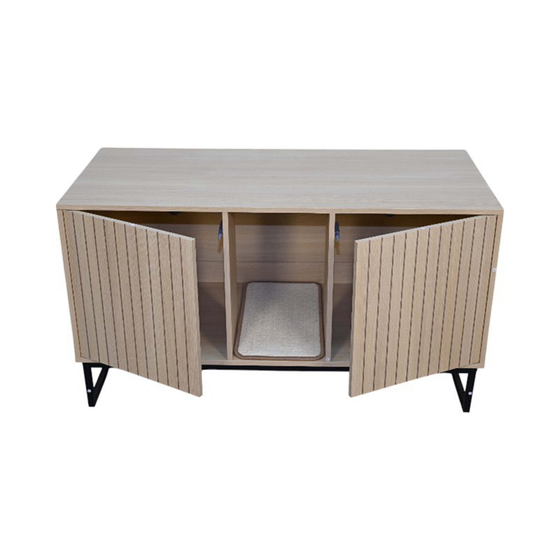 Maison de chat moderne en bois avec tapis à gratter