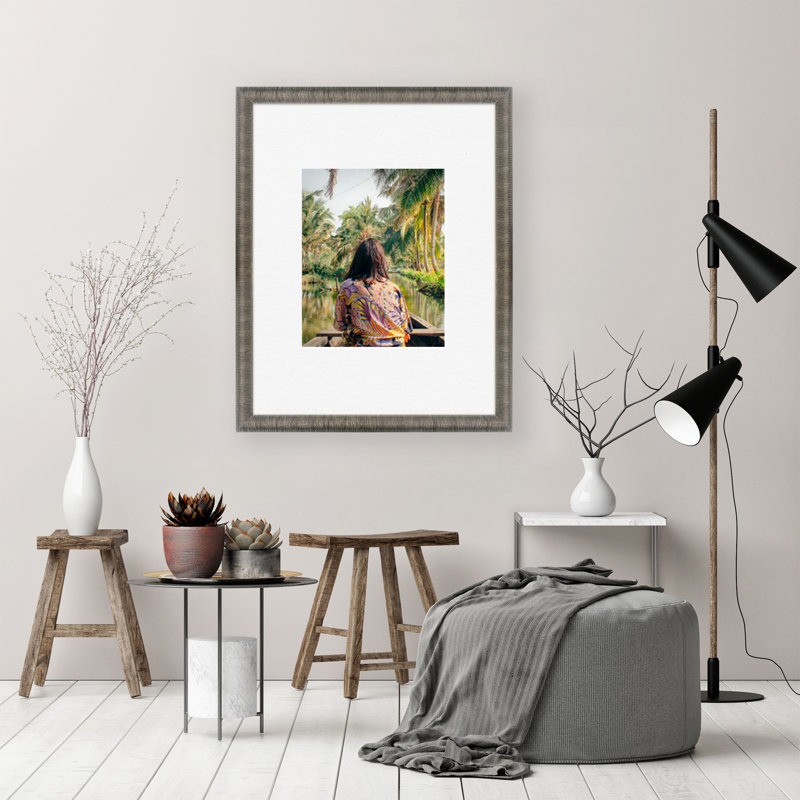 Chopra Wood Picture Frame with Mat, 16" x 20", Fog