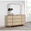 Commode 9 tiroirs et miroir chêne beige