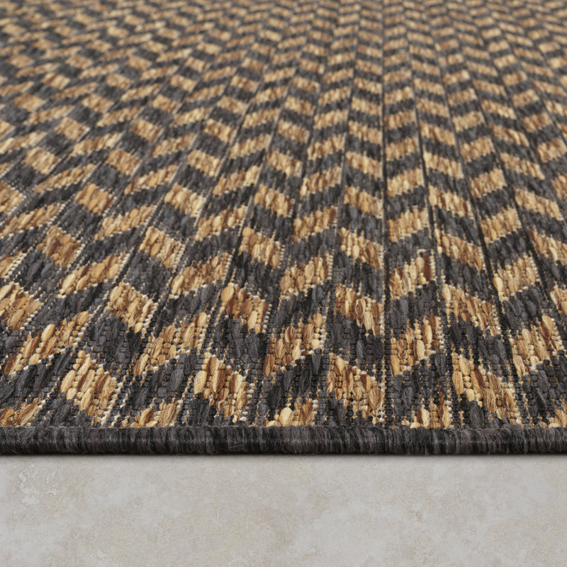 Lacynda Flatweave Chevron Indoor / Outdoor Rug, Rectangle 2'8" x 4'11"