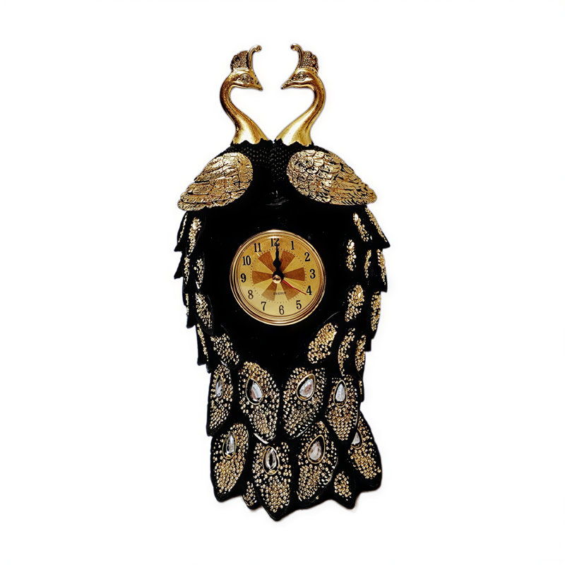 Analog Resin Quartz movement / Crystal Clock in Black