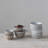 Stoneware Measuring Cups With Wax Relief Pattern, White, Set Of 4