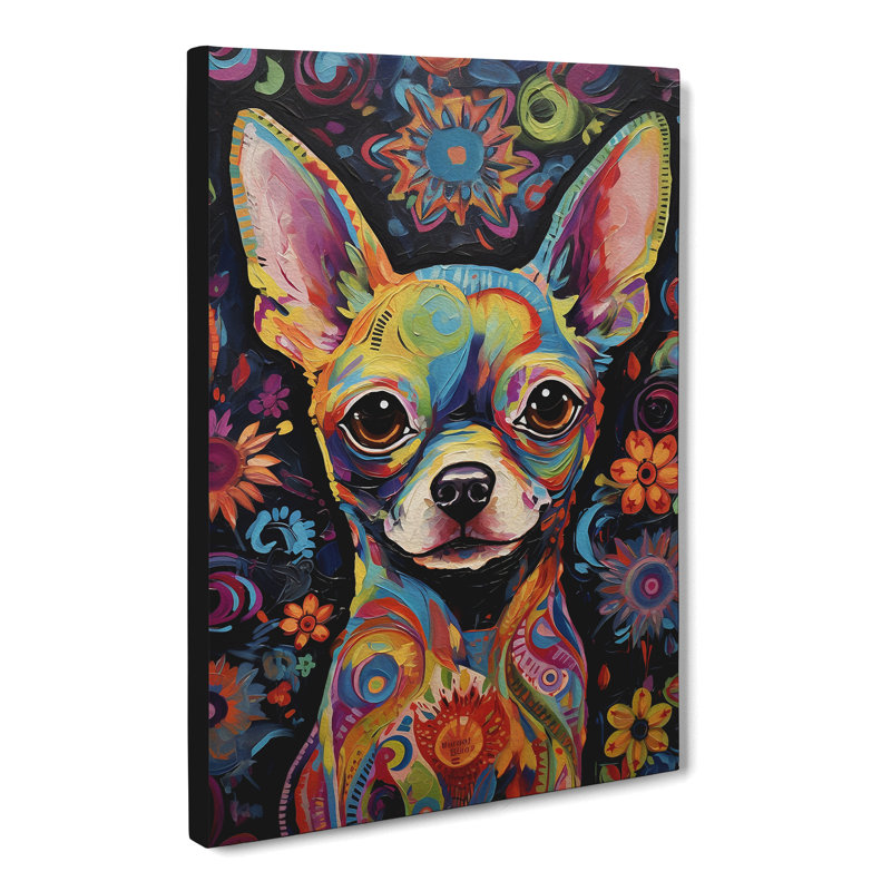 Chihuahua Expressionism - Wrapped Canvas, 50cm H x 35cm W x 3cm D