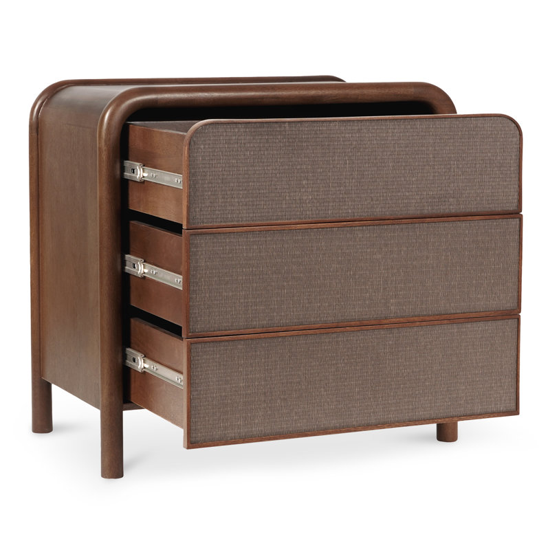 Rye 3 - Drawer Solid Wood Nightstand