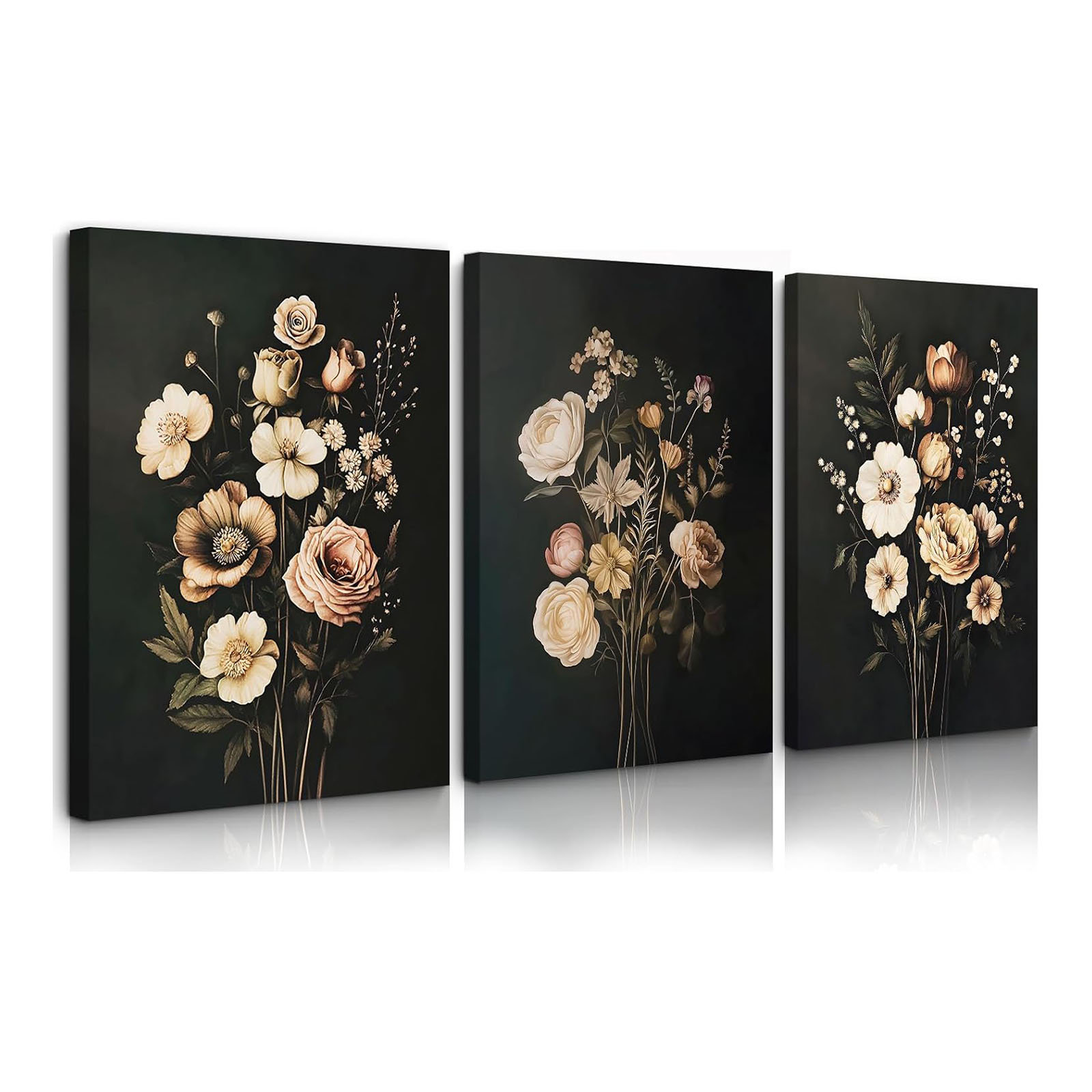Ophelia & Co. Floral Wall Art Dark Academia Flower Canvas Wall Decor ...
