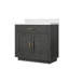Meuble-lavabo simple en chêne noir 36 po X P 22 po D, avec plateau en marbre de culture