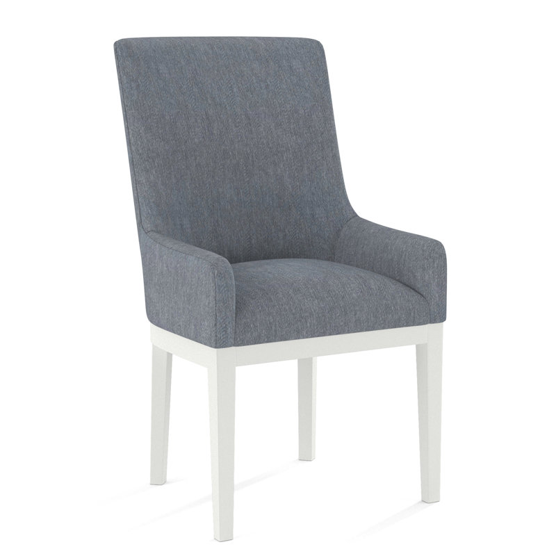 Upholstered Arm Chair, Applause Archway Grey, White
