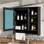 Armoire à miroir 30 po 2 en 1 avec tablette réglable, charnières à fermeture en douceur, panneau de fibres à densité moyenne de haute qualité pour le rangement de la salle de bain et de la chambre à coucher-215386048