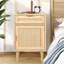 Rattan Nightstand Set Of 2 With Drawers