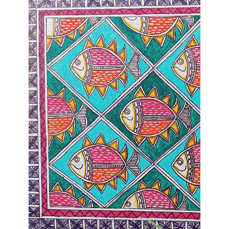 Le cadre de pêche | Acrylique sur toile | Par Rina Patwa