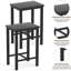 Ensemble de table de bar et tabourets noir mat 5 pièces, petit mobilier de salle à manger rectangulaire en panneau de fibres à densité moyenne pour 4, table de cuisine compacte avec tabourets de rangement