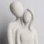 Modern Ceramic Hugging Couple Sculpture