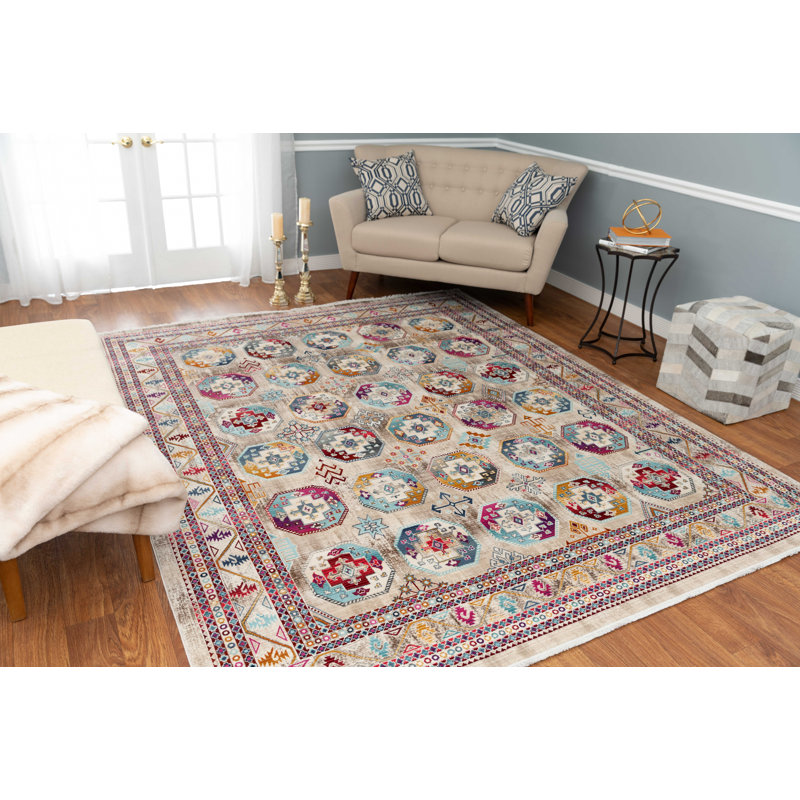 Lucha Geometric Indoor Rug, Rectangle 3'11" x 5'9"