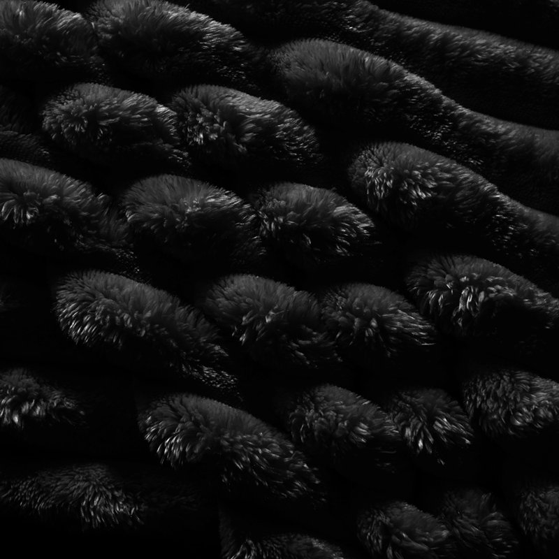 Plush Corduroy Ottoman for 2, 3, and 4 Seater Sofas, Versatile and Comfortable for Living Rooms and Offices, Black