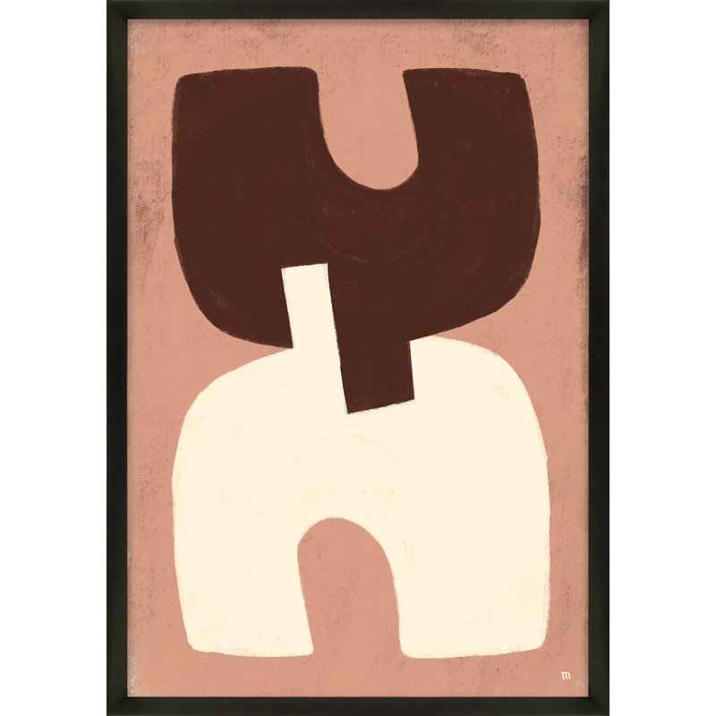 Combined Shapes 2 by StudioM - Picture Frame Painting, Black Framed, 25" H x 17.5" W x 1.25" D