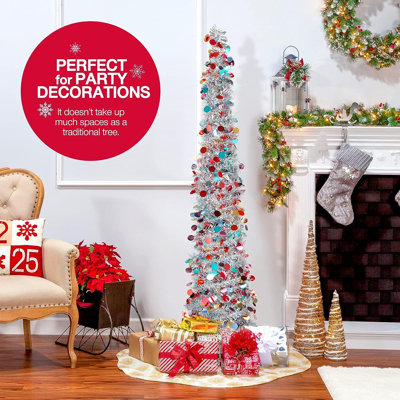 Arbre de Noël artificiel éclairé 59,8 pi Jaazaniah - support inclus