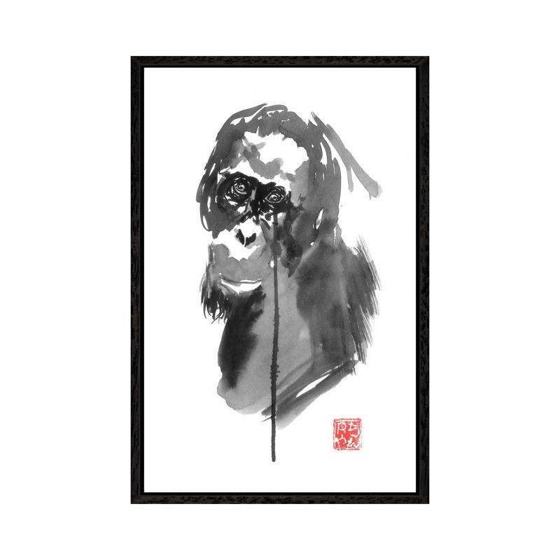 Borneo IV by Péchane - Painting on Canvas, Black Framed, 101.6 cm H x 66.04 cm W