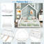 Lit plateforme Aisel avec conception en forme de maison et garde-corps-325401222
