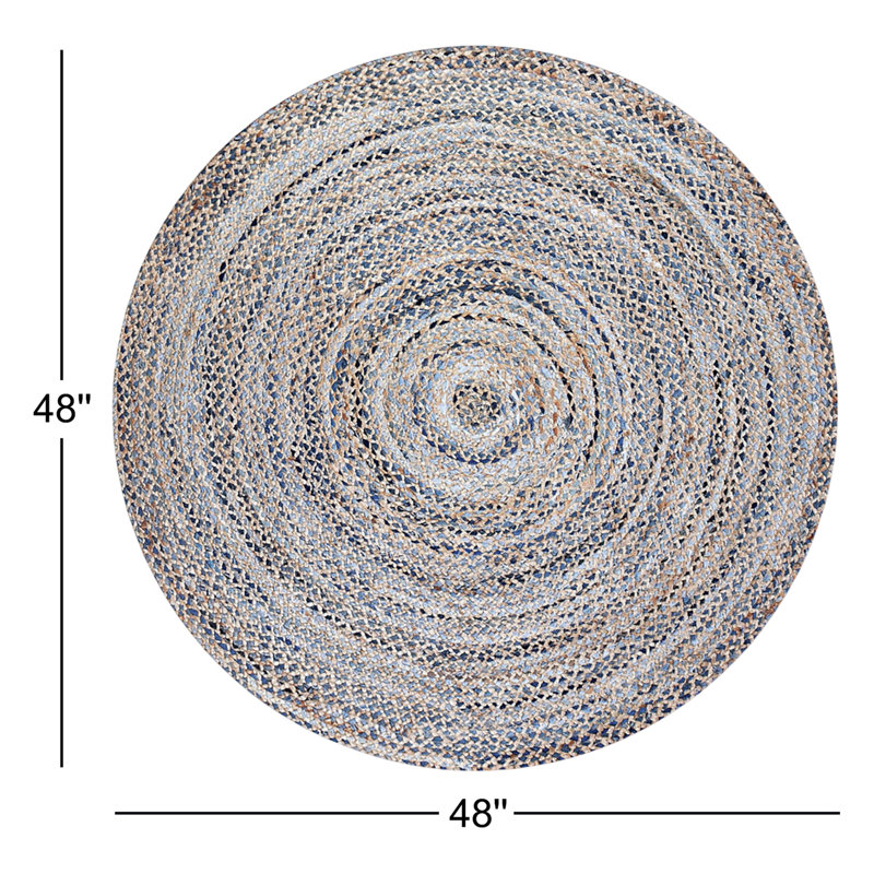Flatweave Geometric Indoor Rug, Round 4'
